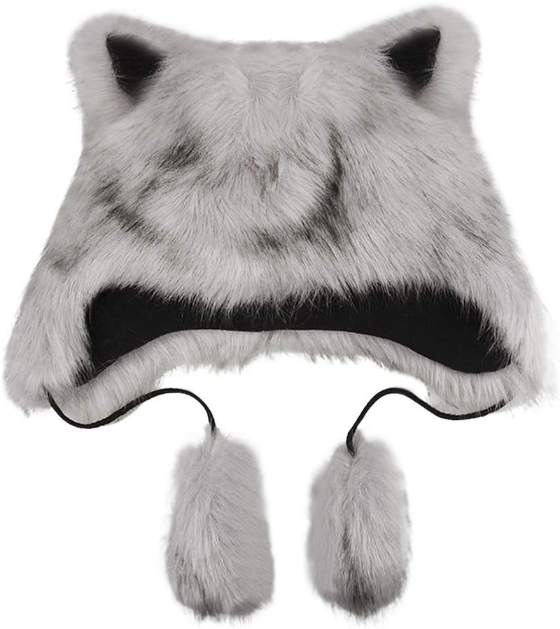 Holiberty Cute Animal Horns Ears Winter Hat Plush Fur Warm Trapper Hat Funny Viking Christmas Halloween Costume Snow Ski Hat - Image 3